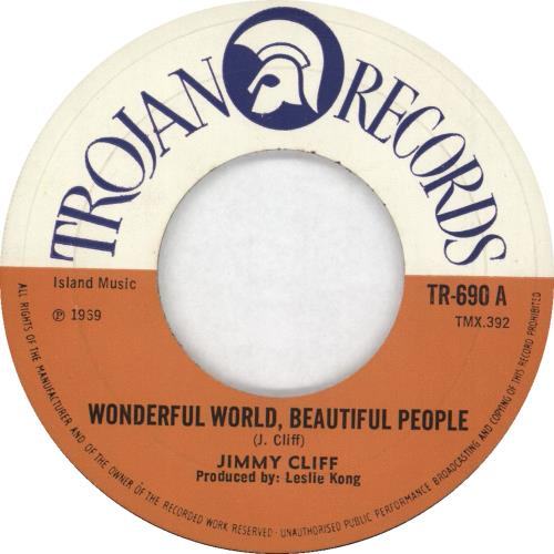 Jimmy Cliff Wonderful World, Beautiful People - P/S - EX UK 7